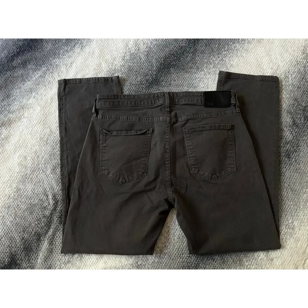 Paige Mens Federal Slim Straight Leg Twill Dark Gray Pants Size 33 Business - Picture 3 of 11